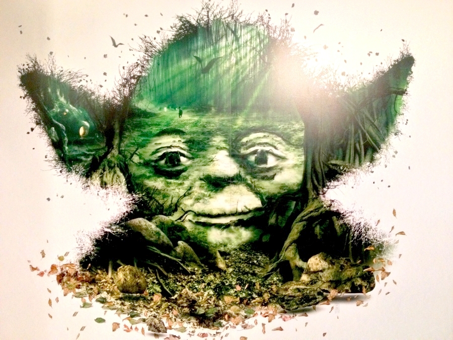 Poster de Yoda à l'Exposition Star Wars Identities - Lyon, France