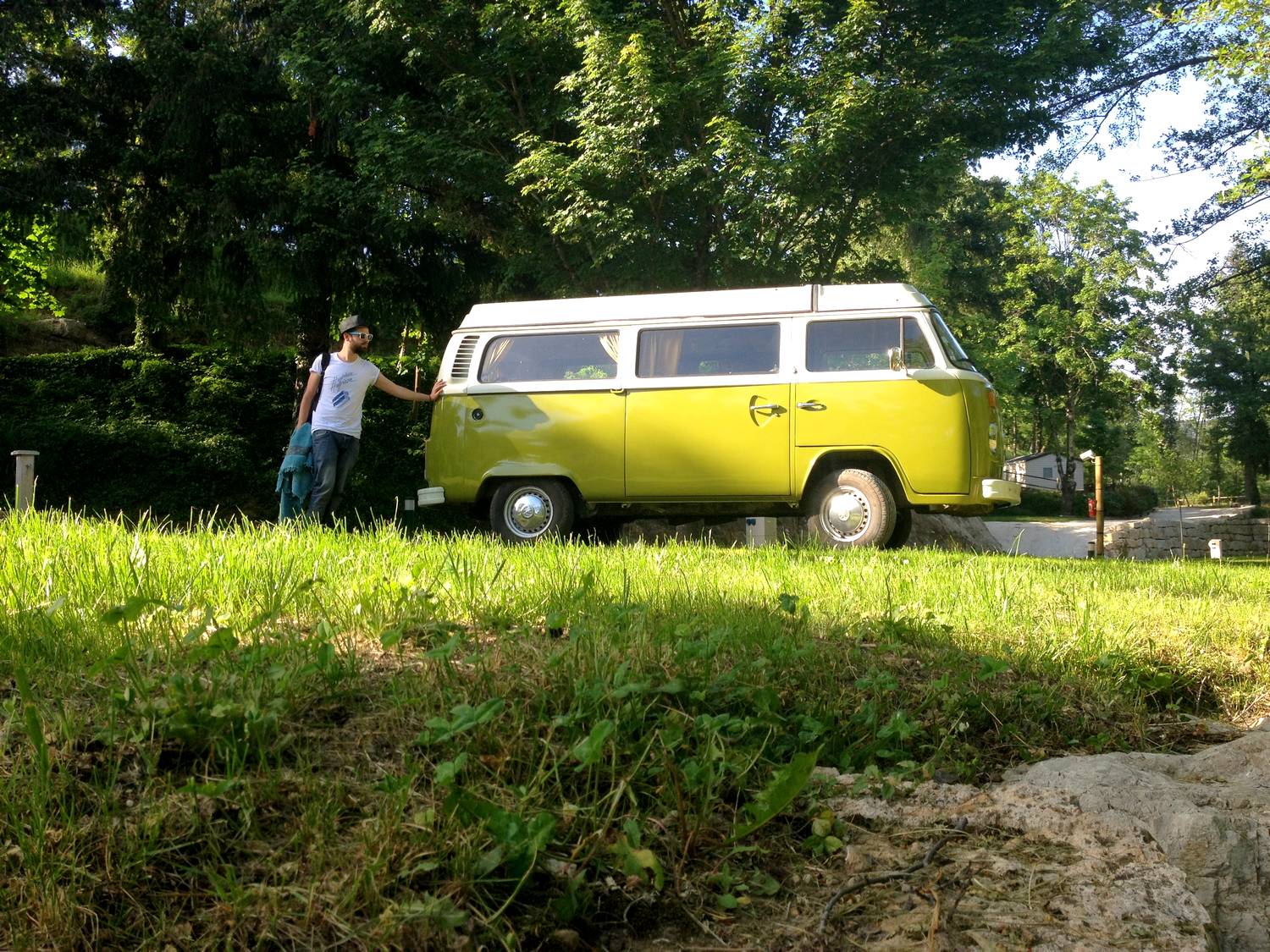 Seb and Scooby, the CevVan van - Salendrinque camping site, France